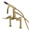 Aqua Vintage AE8407DL Deck Mount Clawfoot Tub Faucet, Brushed Brass AE8407DL